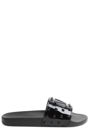 Valentino Garavani Rockstud VLogo Plaque Slides