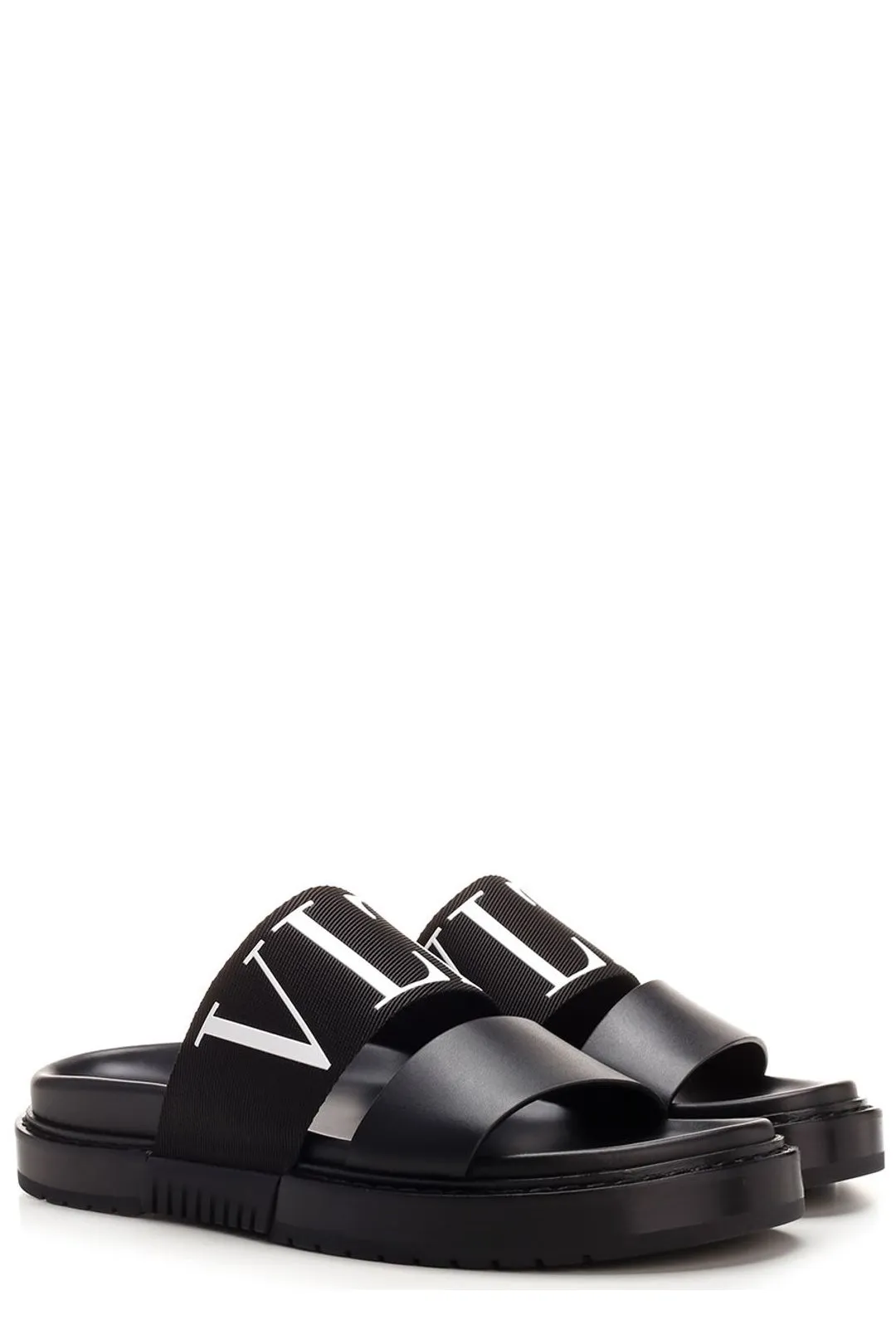 Valentino Logo Printed Open Toe Sandals