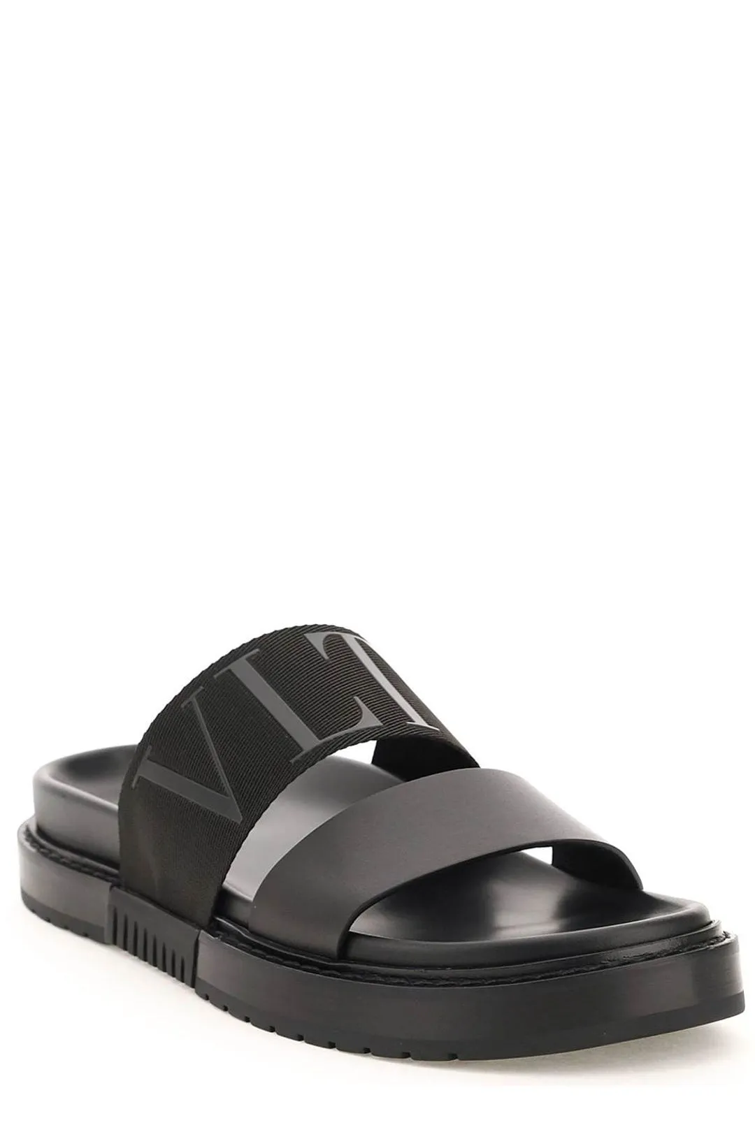 Valentino Logo Printed Open Toe Sandals
