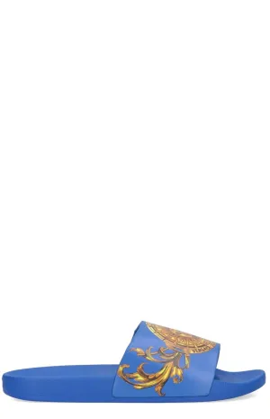 Versace Jeans Couture Barocco-Print Slip-On Slippers
