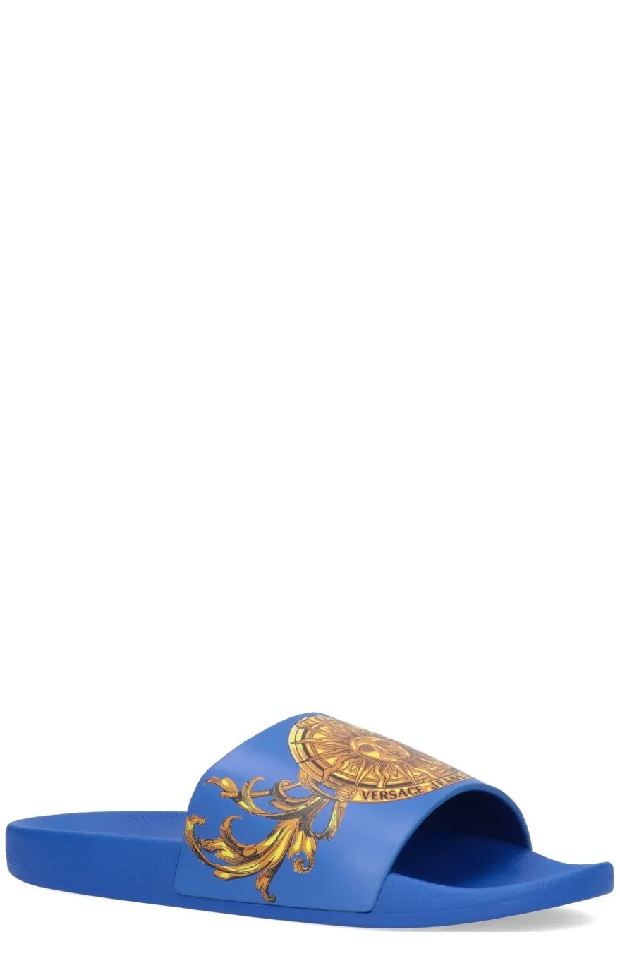 Versace Jeans Couture Barocco-Print Slip-On Slippers