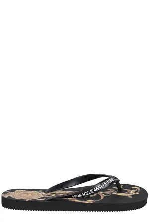 Versace Jeans Couture Logo Patch Flip-Flops