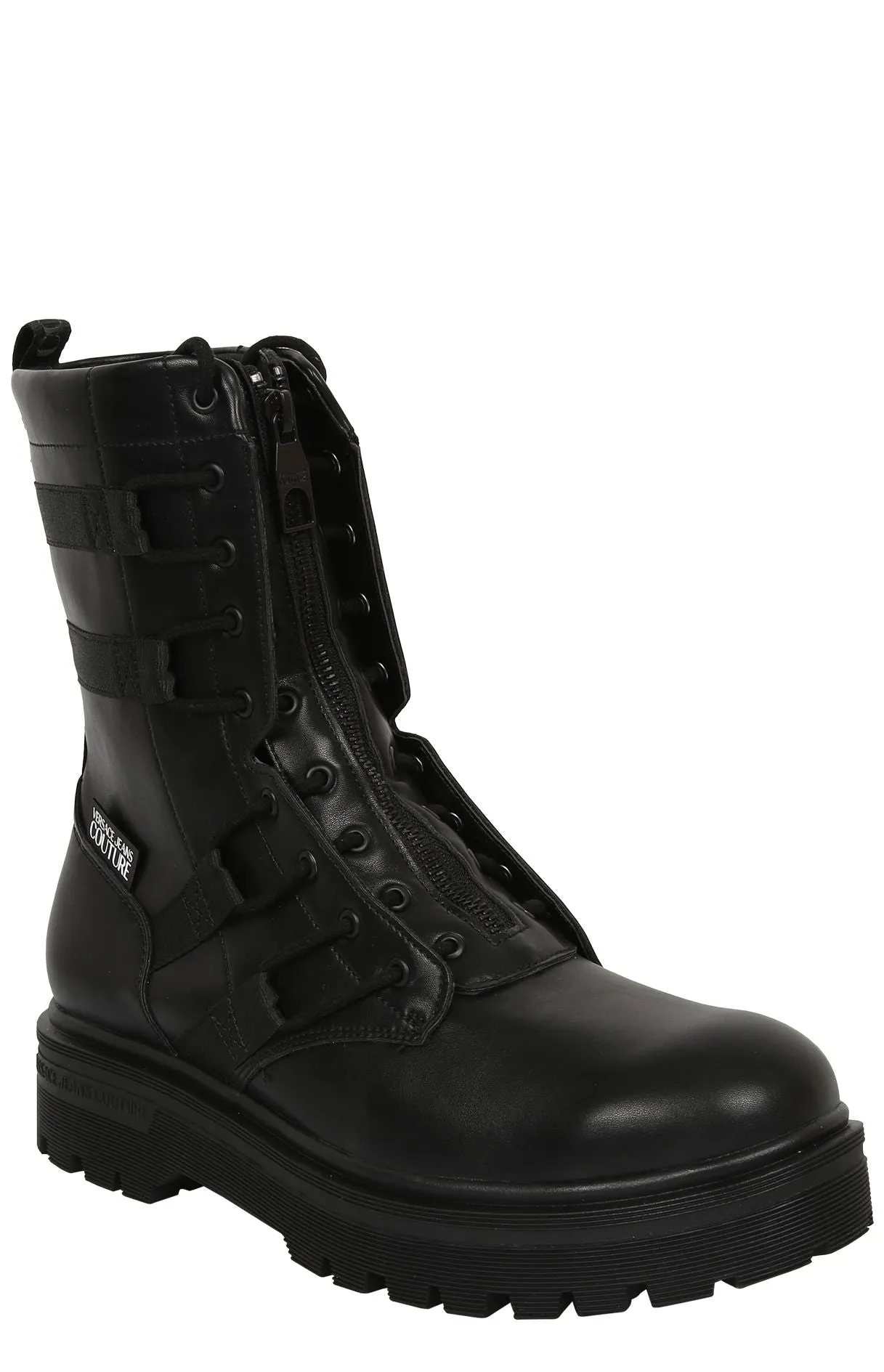 Versace Jeans Couture Logo Patch Zipped Boots
