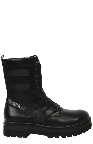 Versace Jeans Couture Logo Patch Zipped Boots