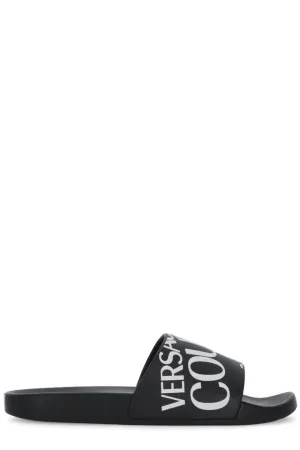 Versace Jeans Couture Logo Printed Slip-On Slides
