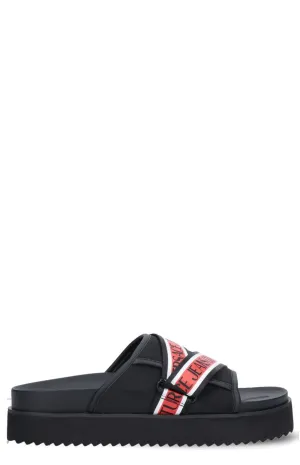 Versace Jeans Couture Logo Strap Open Toe Slides