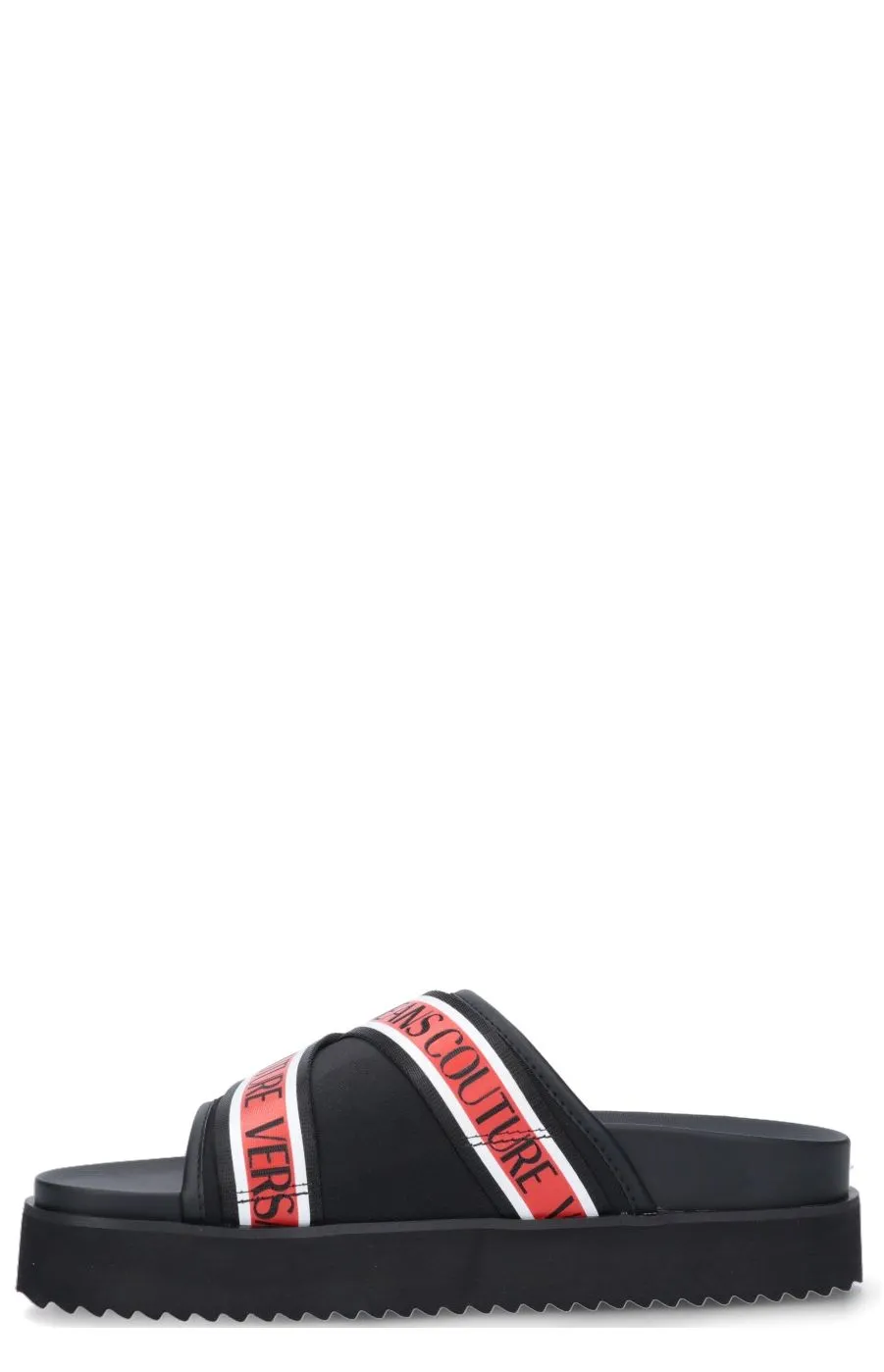 Versace Jeans Couture Logo Strap Open Toe Slides